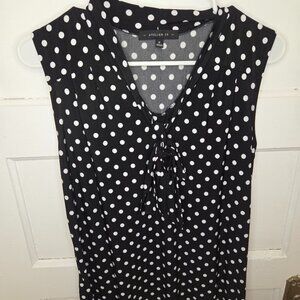 Atelier 29 Black & White Polka Dots - Blouse- Women's Size Small